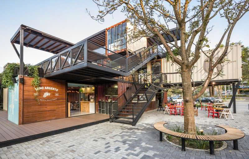 quán cà phê container sân vườn