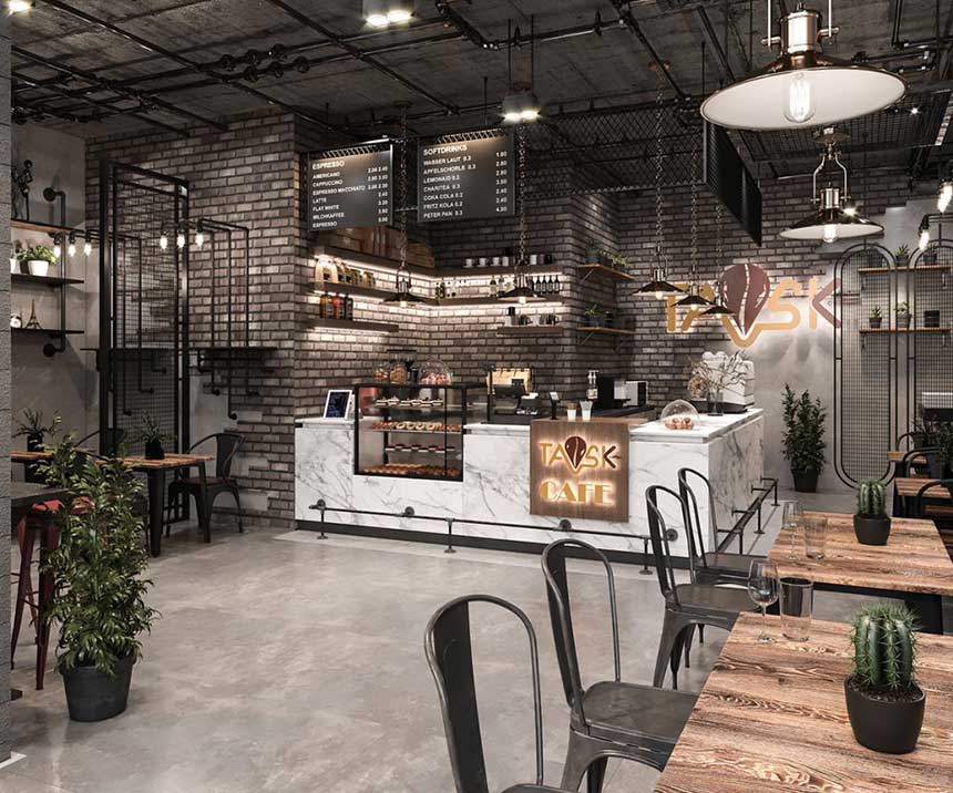 thiết kế quán cafe phong cách Vintage