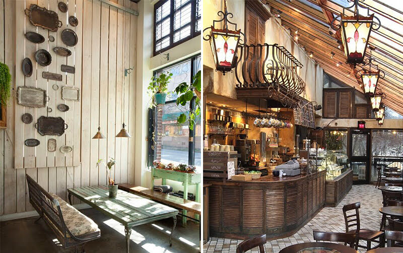 thiết kế quán cafe phong cách Vintage