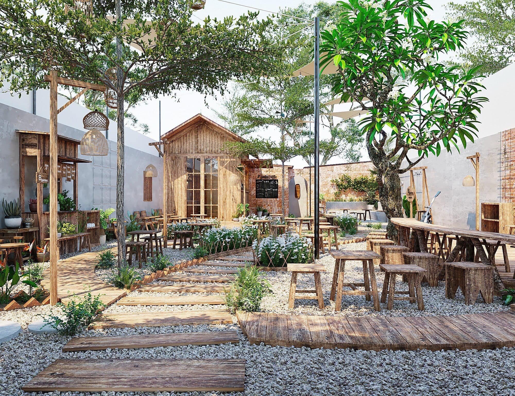 thiết kế quán cafe phong cách Vintage