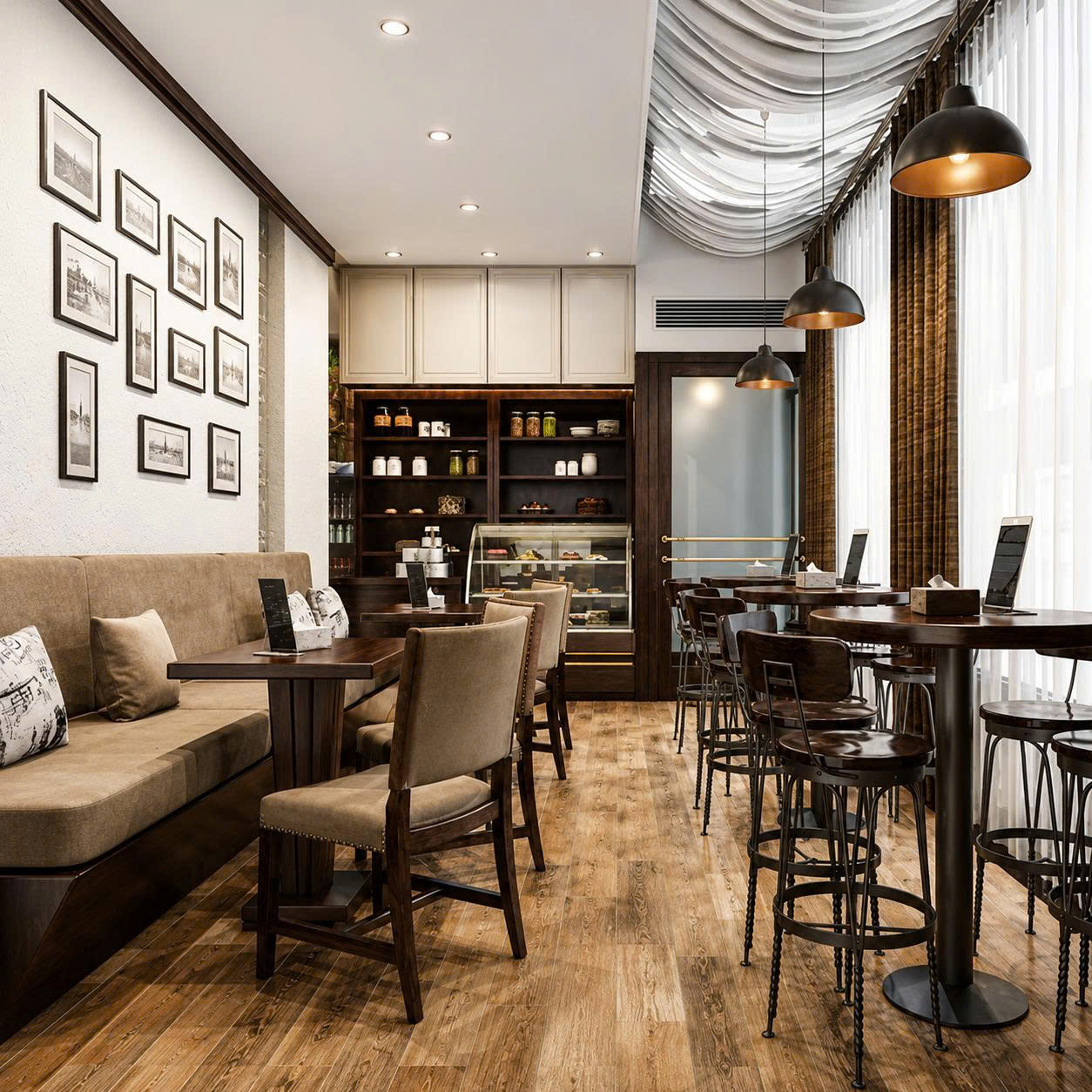 thiết kế quán cafe phong cách Vintage