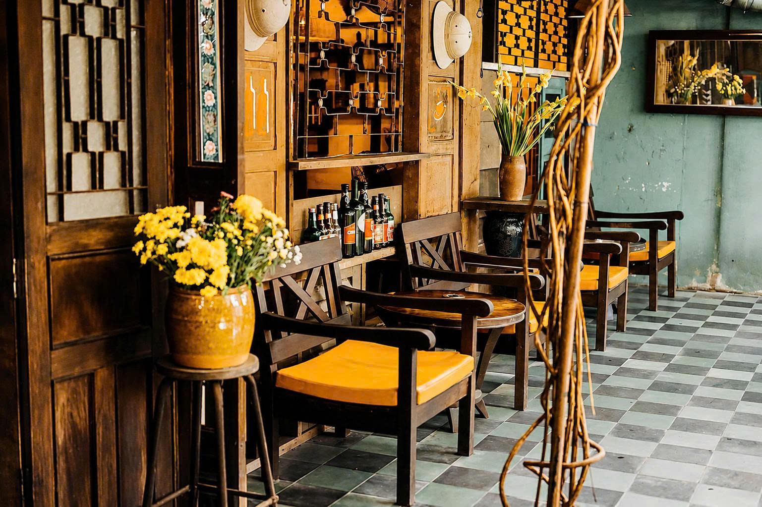 thiết kế quán cafe phong cách Vintage