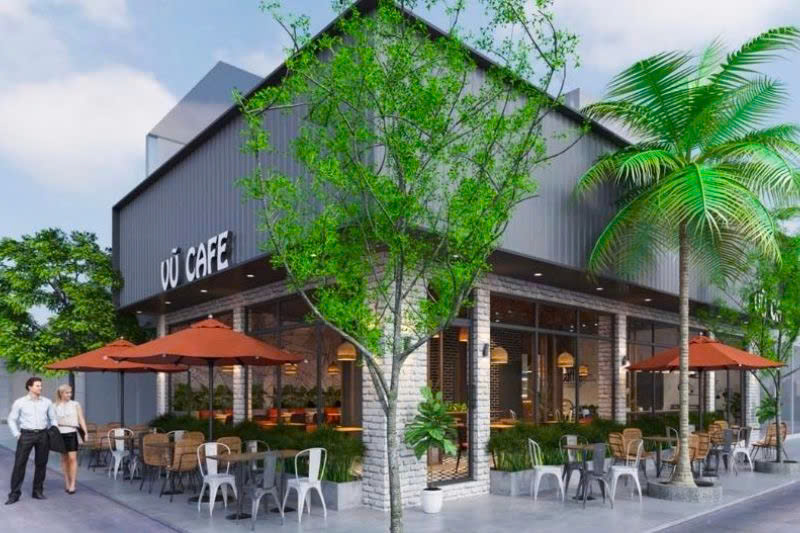 thiết kế quán cà phê góc phố