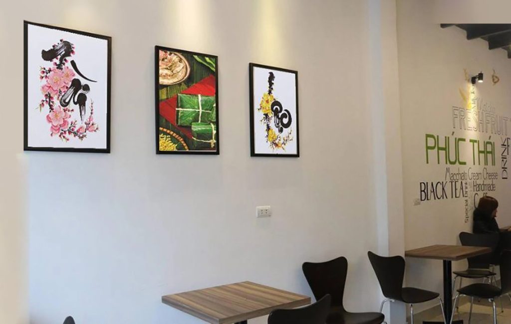 trang trí tết quán cafe