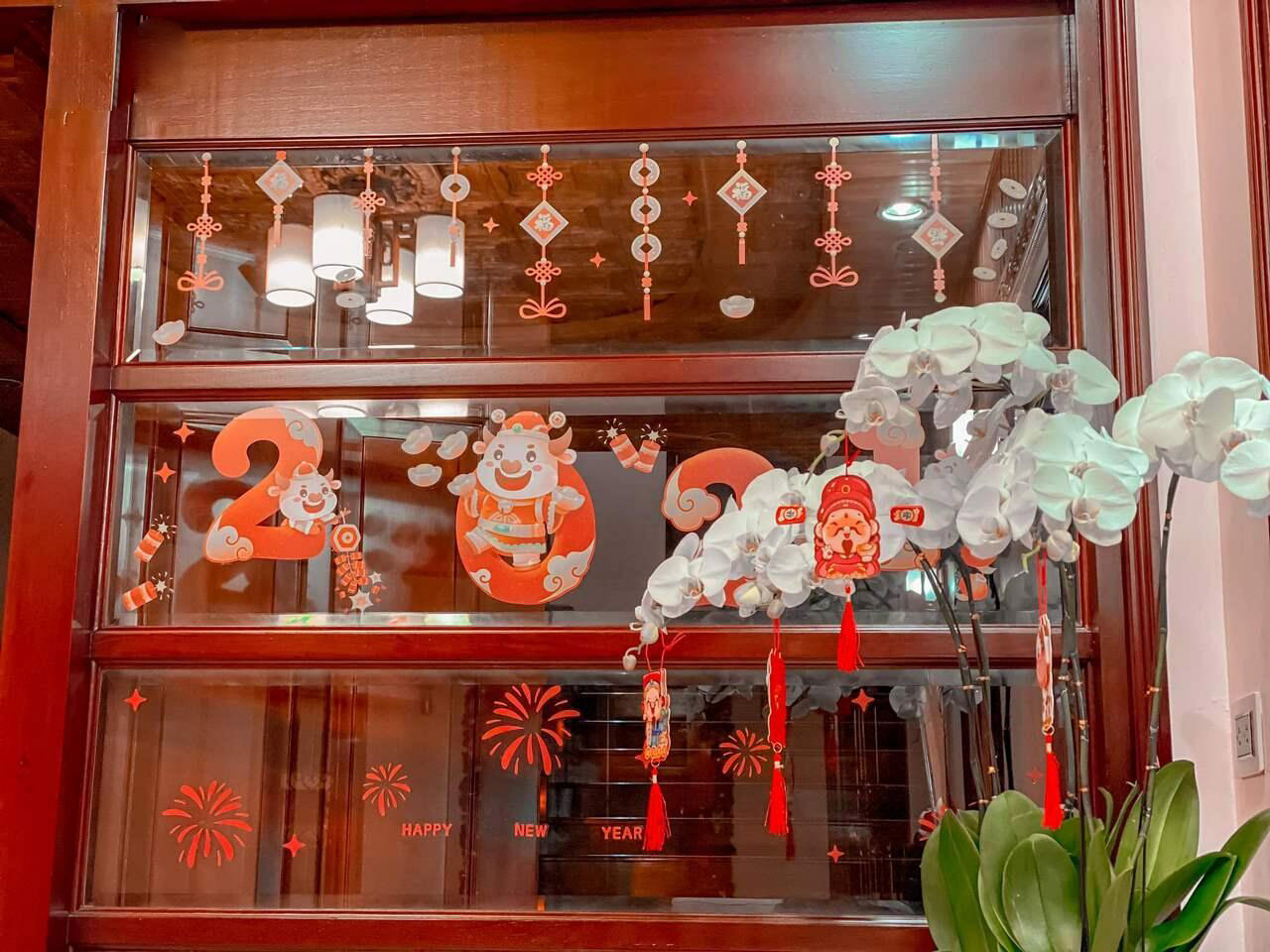 trang trí tết quán cafe