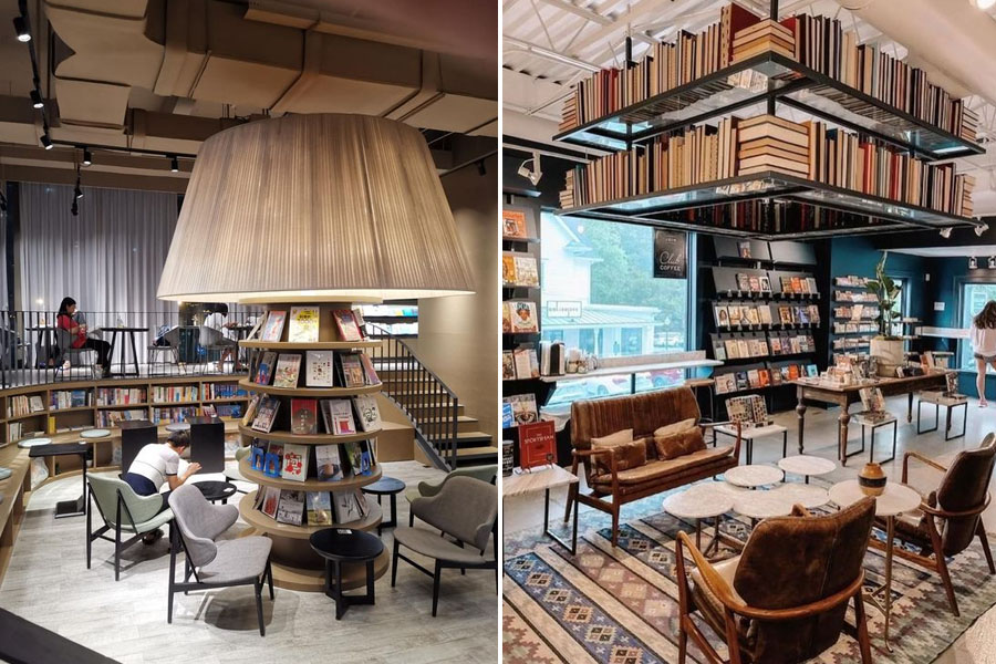 thiết kế quán cafe sách