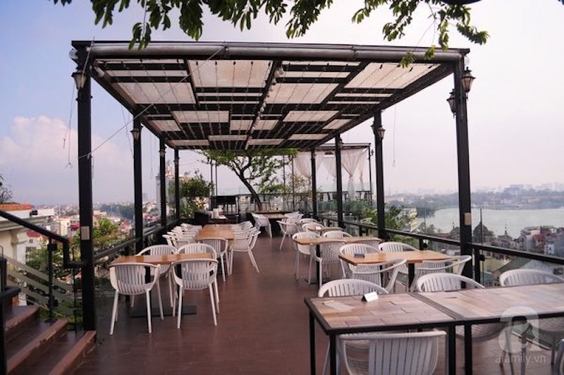 thiết kế quán cà phê sân thượng
