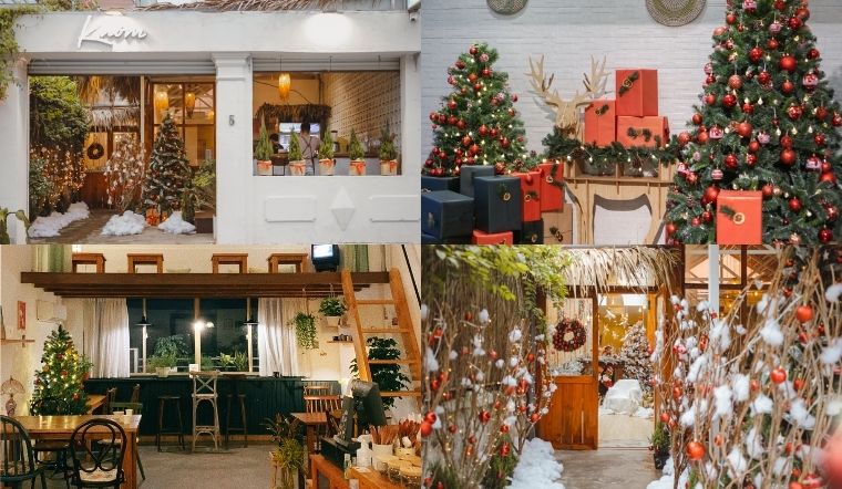 trang trí noel quán cafe