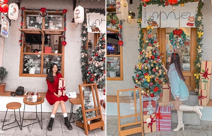 trang trí noel quán cafe