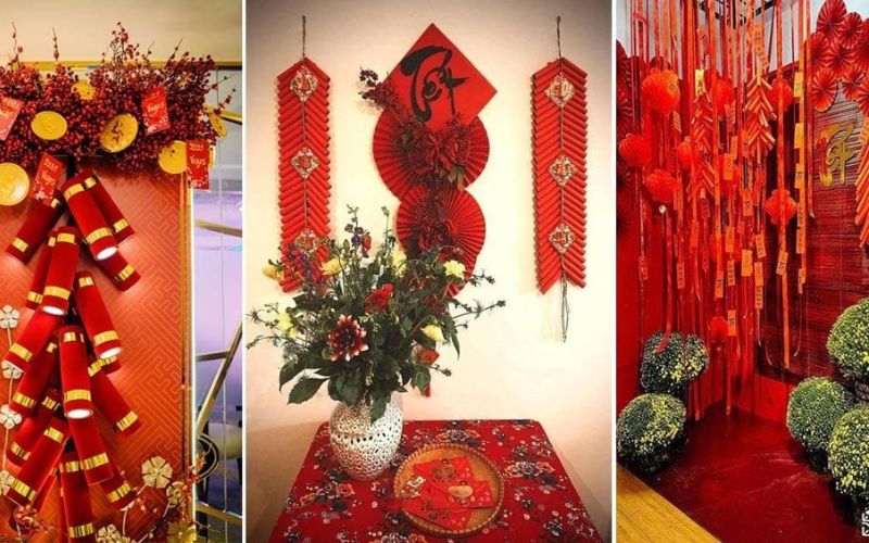 trang trí tết quán cafe