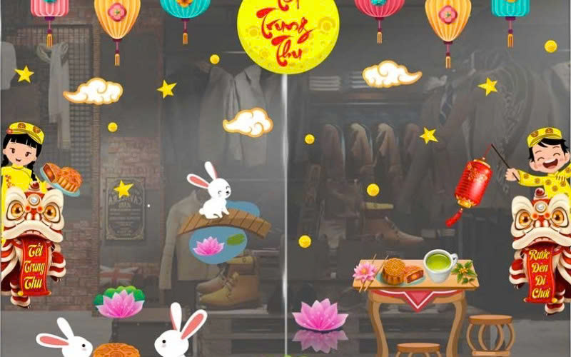 trang trí trung thu quán cafe