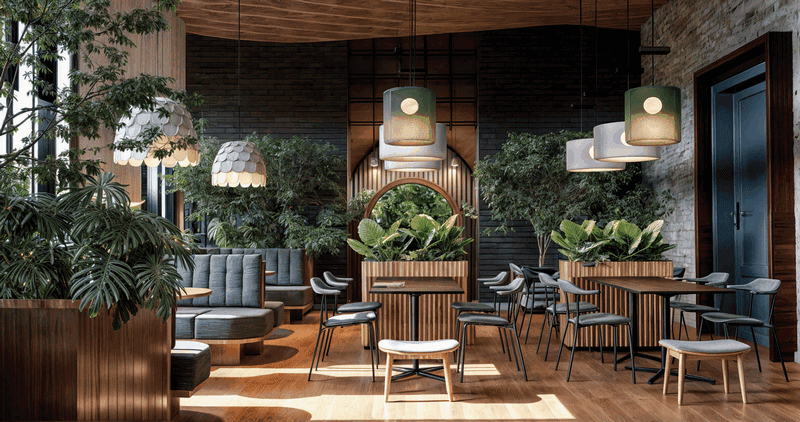 trang trí cây xanh cho quán cafe