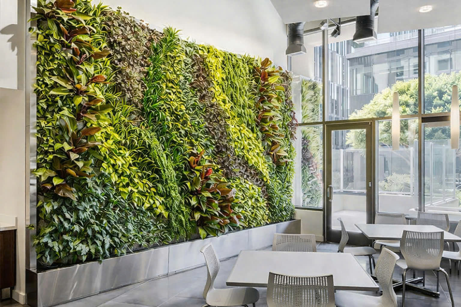 trang trí cây xanh cho quán cafe