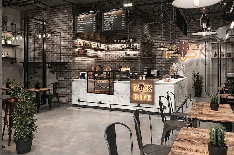 thiết kế quán cafe 2 mặt tiền