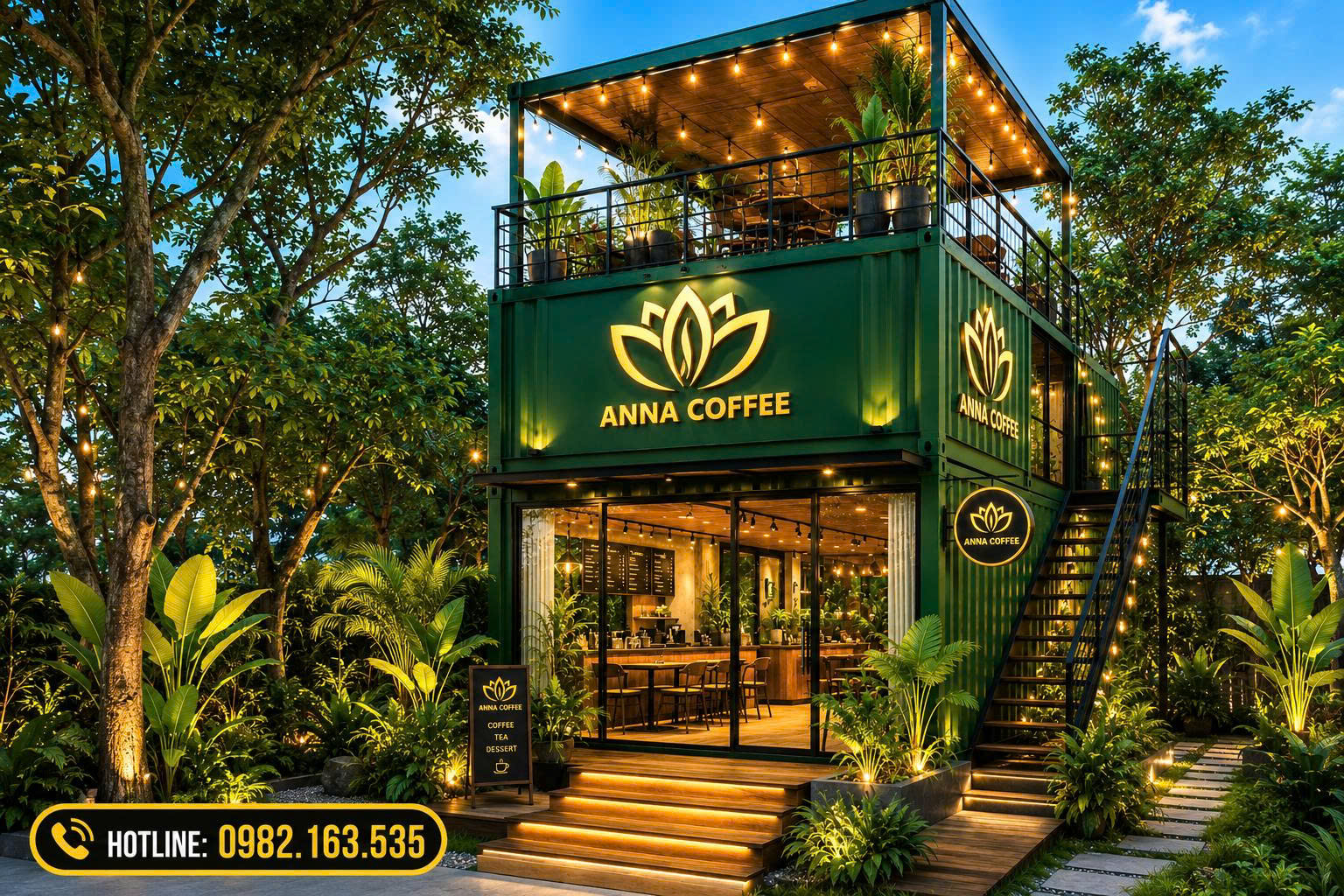 thi công quán cafe container Đắk Lắk