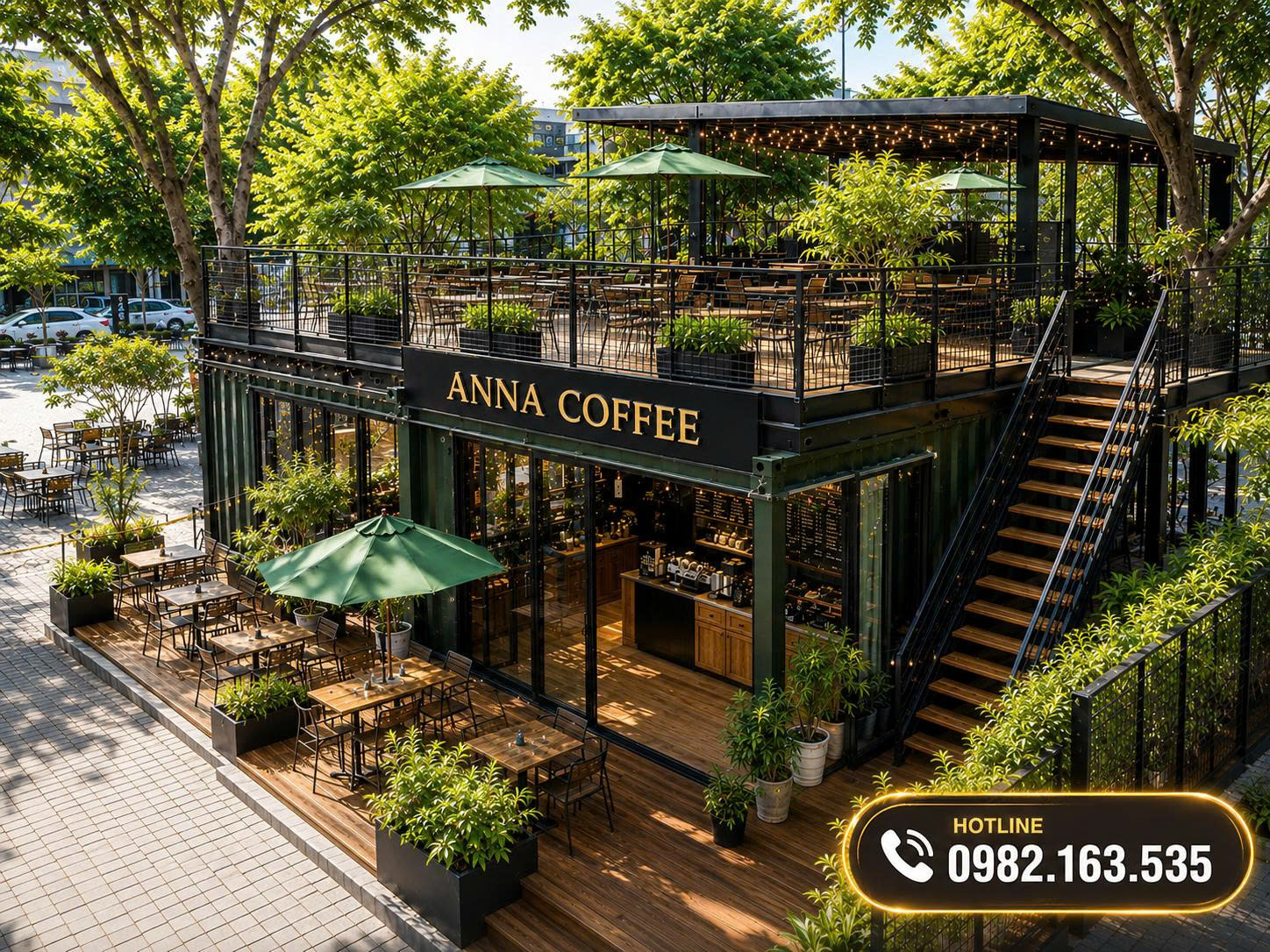 thi công quán cafe container Gia Lai