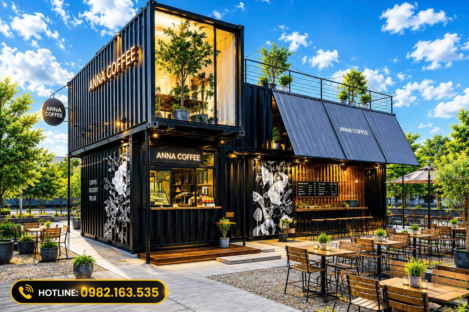 thi công quán cafe container Khánh Hòa