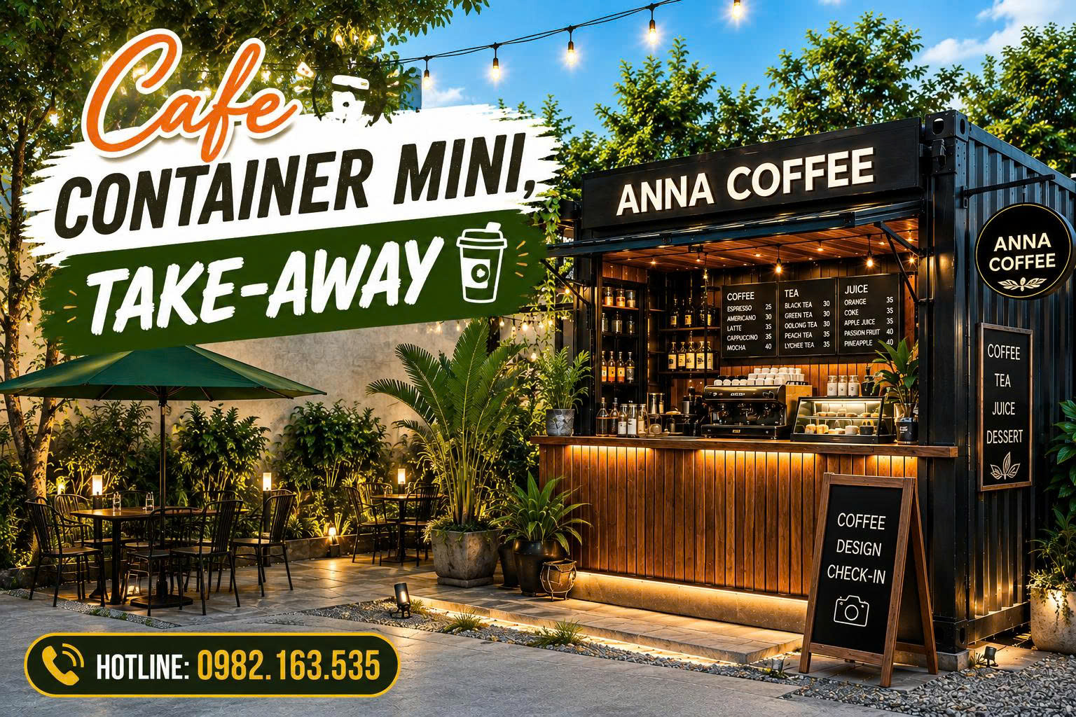 thi công quán cafe container Tây Ninh