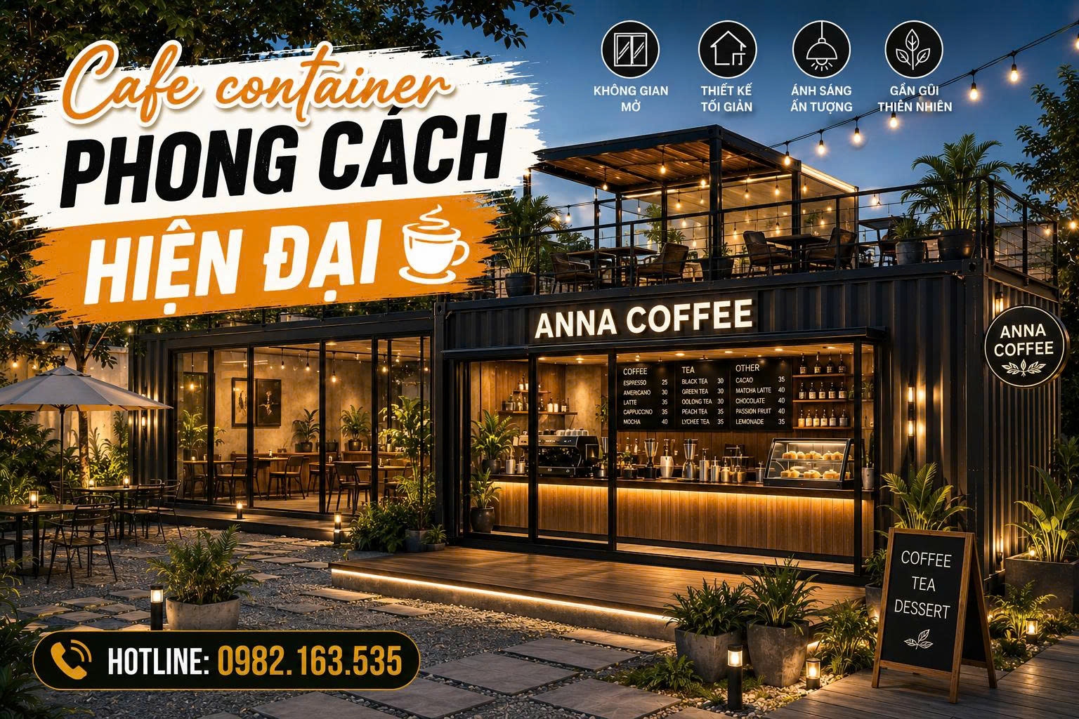 thi công quán cafe container Đắk Lắk