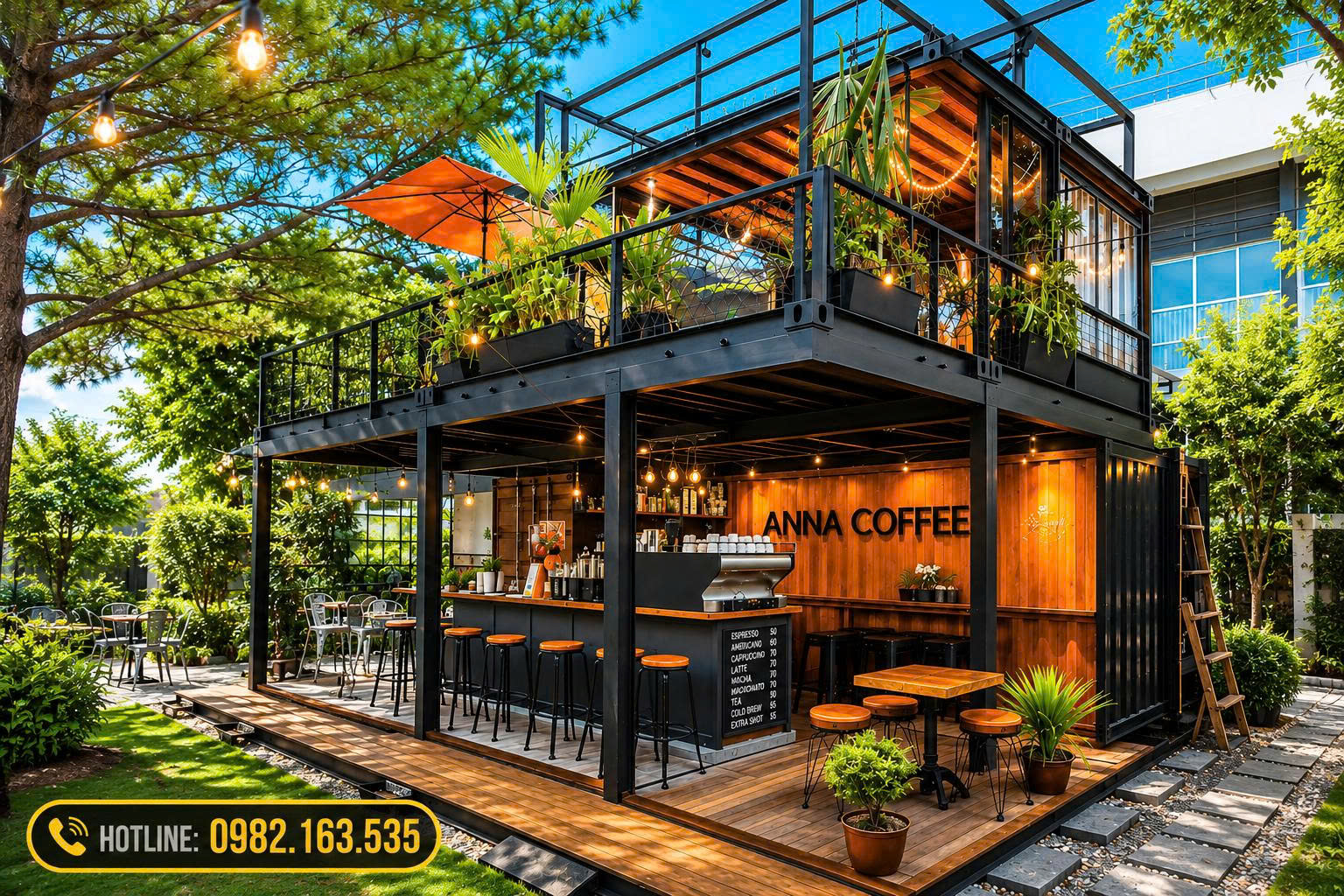 thi công quán cafe container Tây Ninh