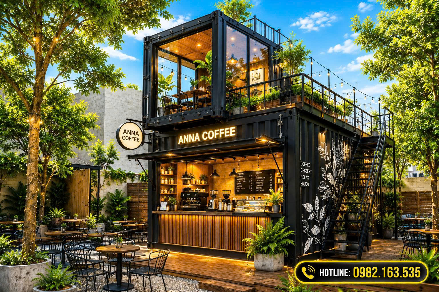 thi công quán cafe container Gia Lai